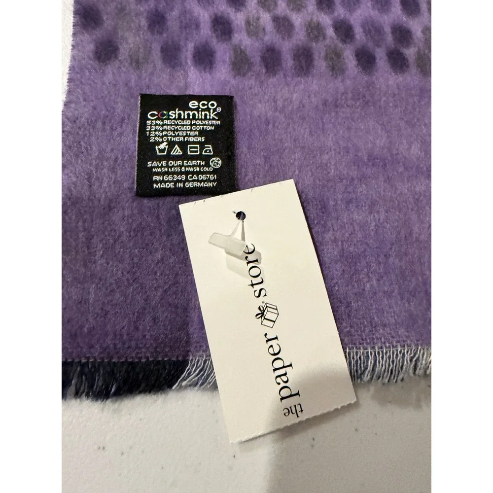 The Paper Store Eco Cashmink Scarf Plum Purple Zig Zag Dotted Made in Germany